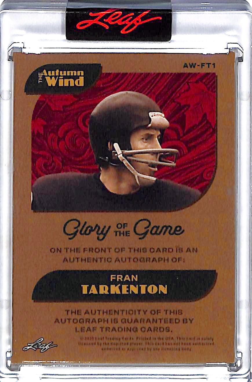 2025 Leaf The Autumn Wind Fran Tarkenton Auto /3 #AW-FT1 Minnesota Vikings