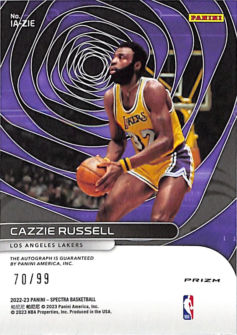 2022-23 Panini Spectra Cazzie Russell Autograph /99 #IA-ZIE Los Angeles Lakers