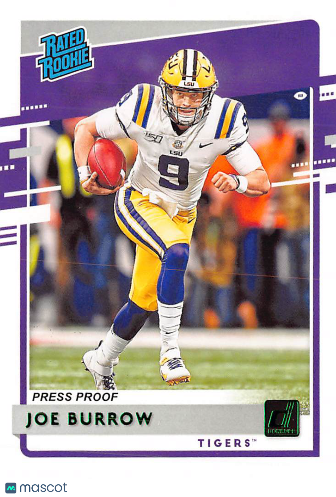 2020 Panini Chronicles Draft Picks Donruss Joe Burrow Press Proof Green Rookie 1