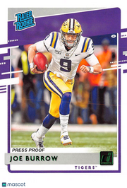 2020 Panini Chronicles Draft Picks Donruss Joe Burrow Press Proof Green Rookie 1