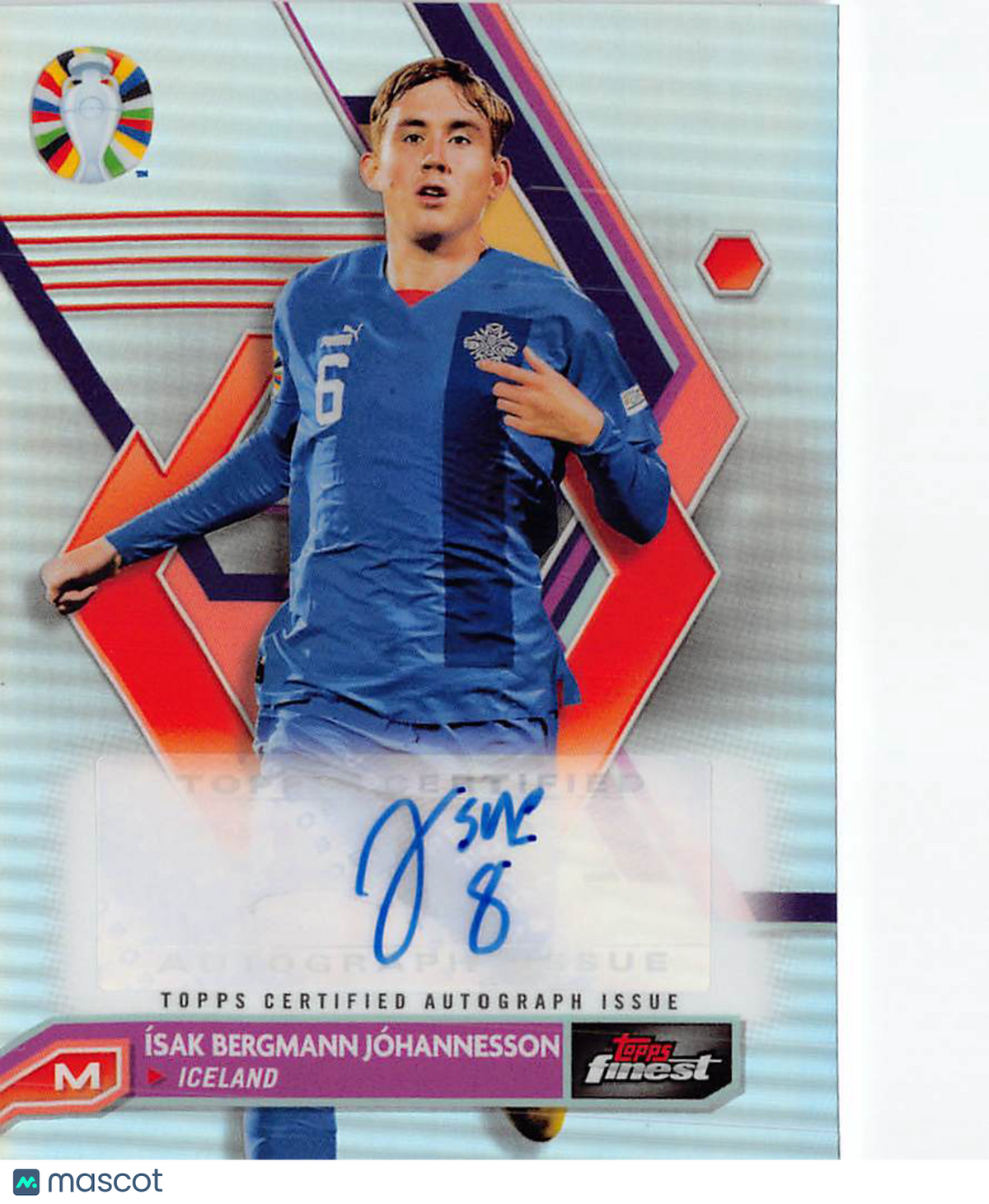 2024 Topps Finest Road to EURO Ísak Bergmann Jóhannesson Auto #BCA-IJ Iceland