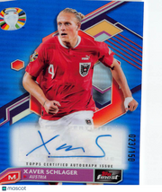2024 Topps Finest EURO Xaver Schlager Blue Refractor Auto /150 #BCA-XS Austria