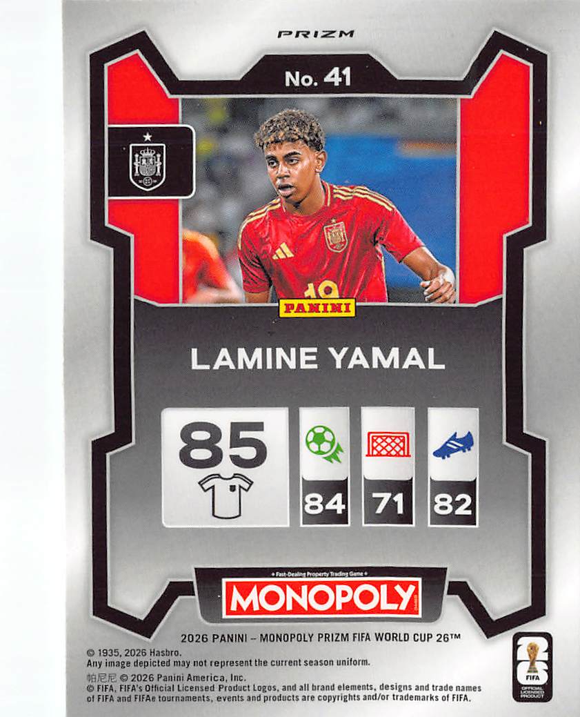 2026 Monopoly Prizm FIFA World Cup Lamine Yamal Four Corners Green Wave 41 Spain