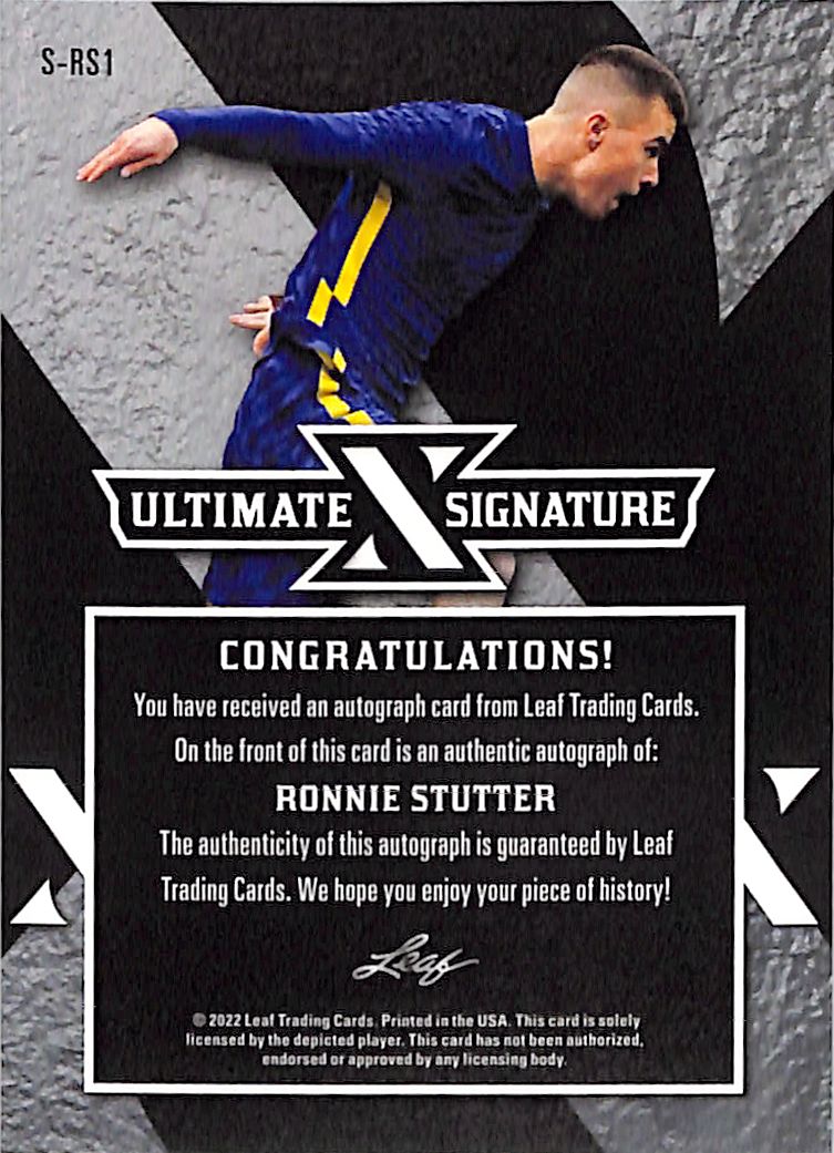 2022 Leaf Ultimate Soccer Ronnie Stutter Autograph /10 #S-RS1