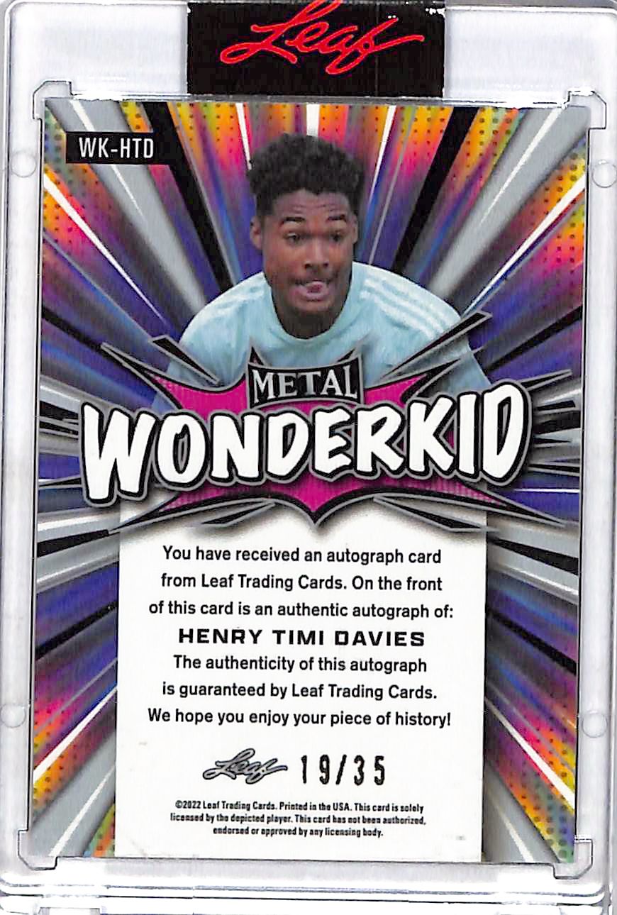 2022 Leaf Metal Wonderkid Henry Timi Davies Autograph /35 #WK-HTD