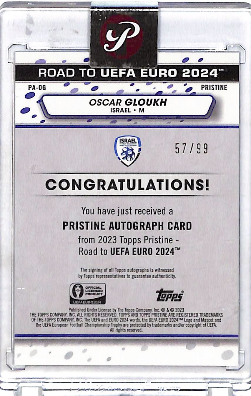 2023 Topps Pristine Road to UEFA EURO Oscar Gloukh Autograph /99 #PA-OG Israel