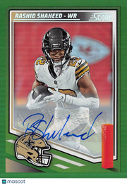2025 Panini Score Football Rashid Shaheed Green Autograph #191 Saints