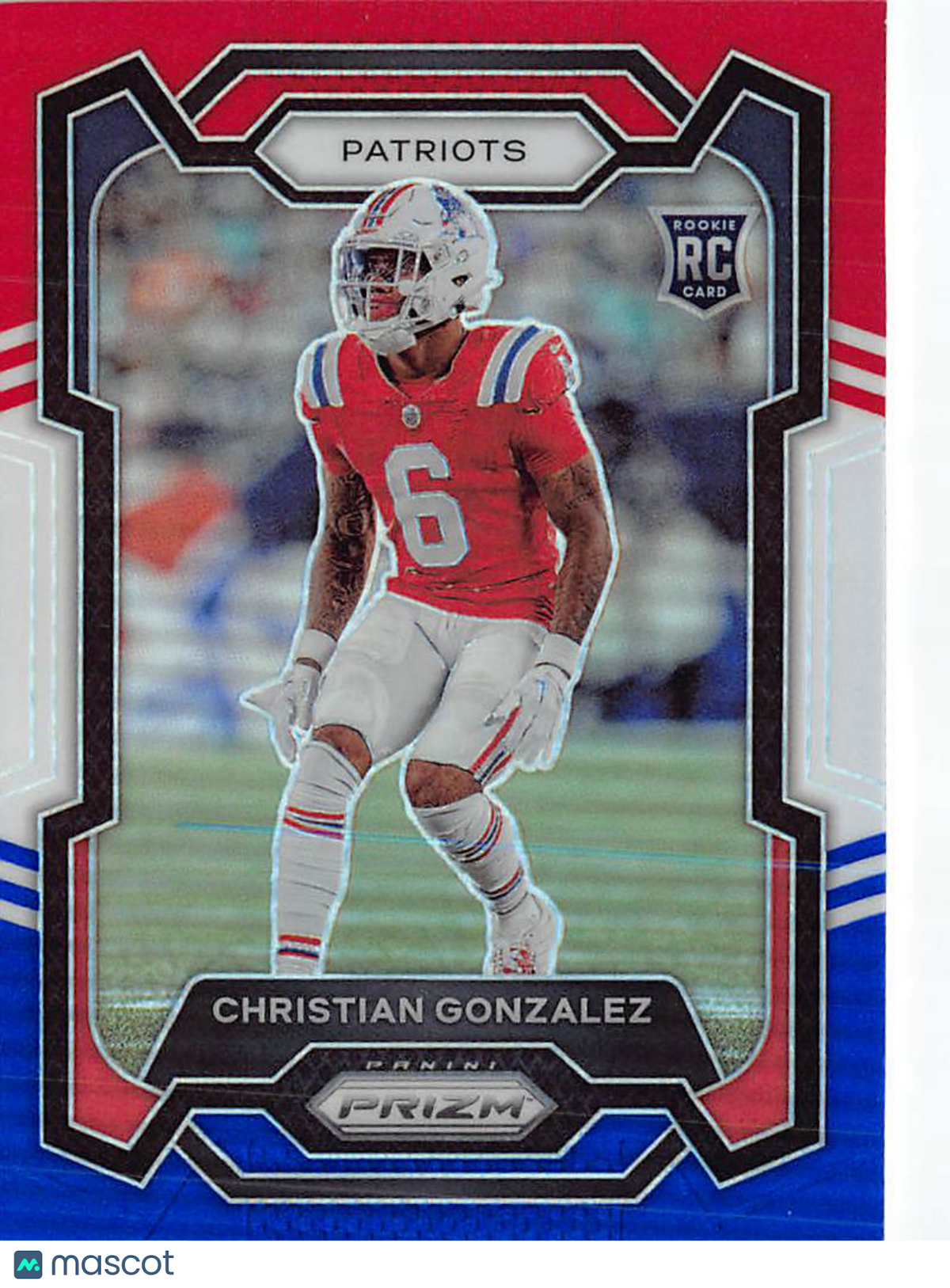 2023 Panini Prizm Christian Gonzalez Red White and Blue Rookie RC #369 Patriots