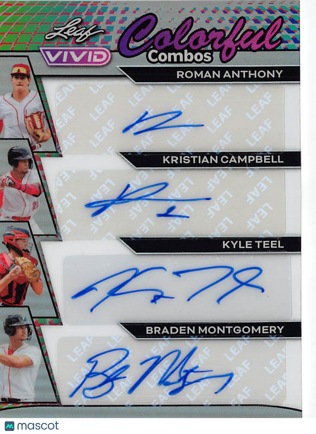 2024 Leaf Vivid Roman Anthony Kyle Teel Braden Montgomery Campbell Auto /9 #CQ-1