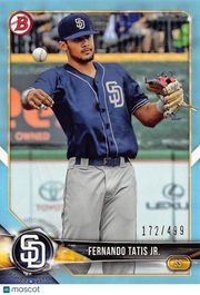 2018 Bowman Fernando Tatis Jr. Sky Blue /499 Rookie #BP114 San Diego Padres