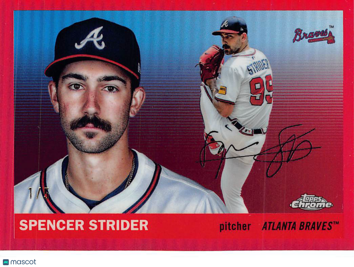 2025 Topps Chrome Platinum Anniversary Spencer Strider Red /5 #148 Braves