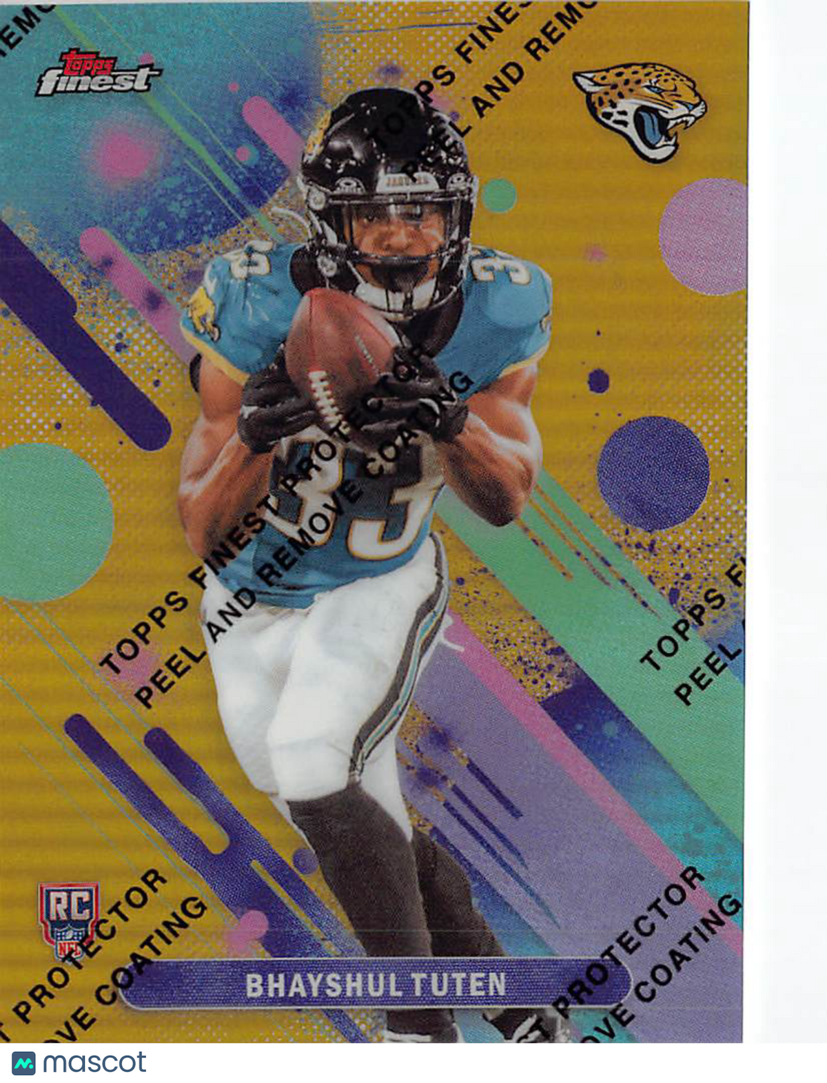 2025 Topps Finest Bhayshul Tuten Gold Refractor /50 Rookie RC #17 Jaguars