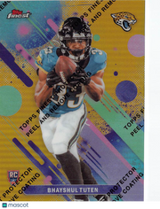2025 Topps Finest Bhayshul Tuten Gold Refractor /50 Rookie RC #17 Jaguars