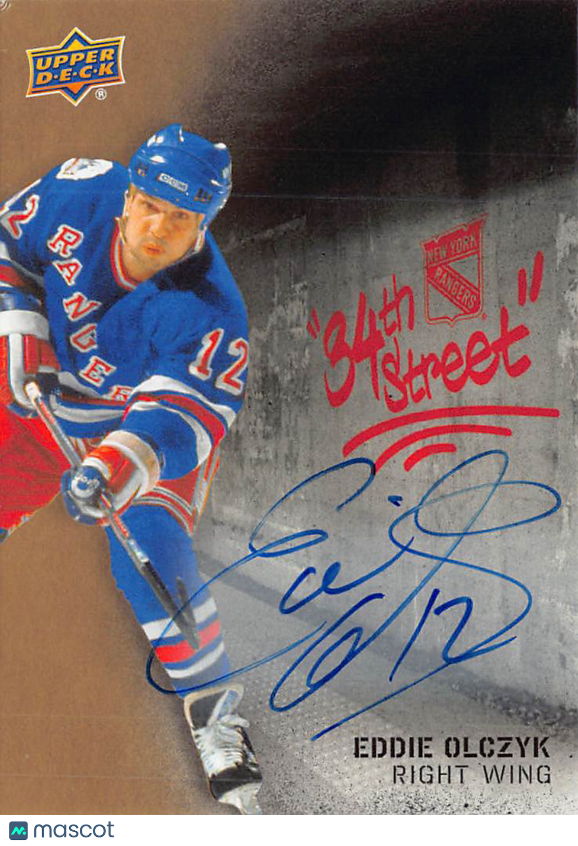 2025-26 Upper Deck New York Rangers Centennial Eddie Olczyk 34th Street Auto #27