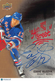 2025-26 Upper Deck New York Rangers Centennial Eddie Olczyk 34th Street Auto #27