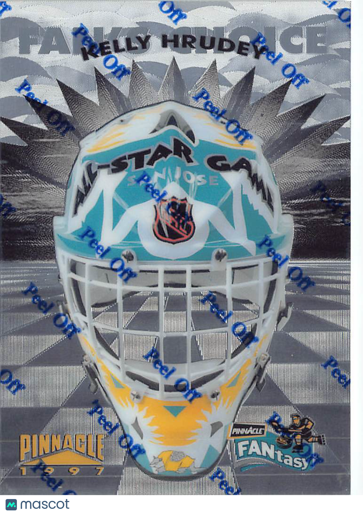 1997 Pinnacle Fans Choice Kelly Hrudey #FC 21 of 21 San Jose Sharks