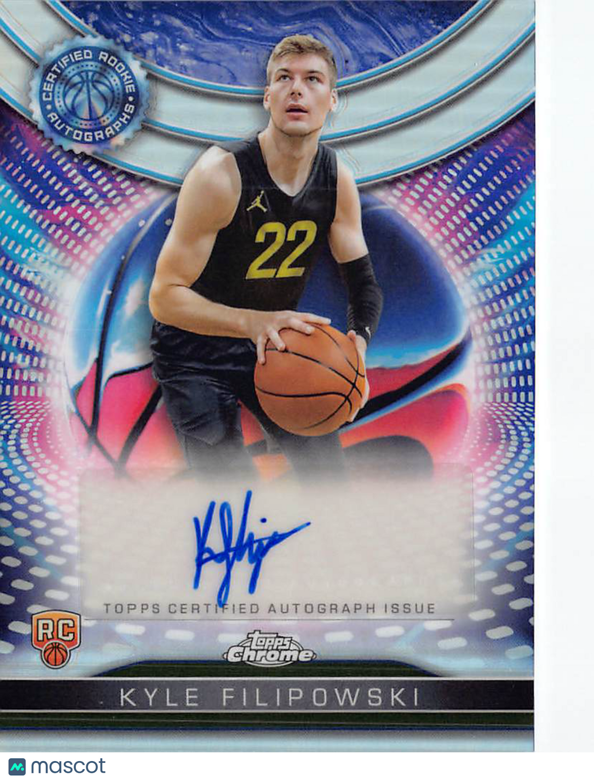 2024-25 Topps Chrome Kyle Filipowski Auto Rookie Refractor RC #TCRA-KF Utah Jazz