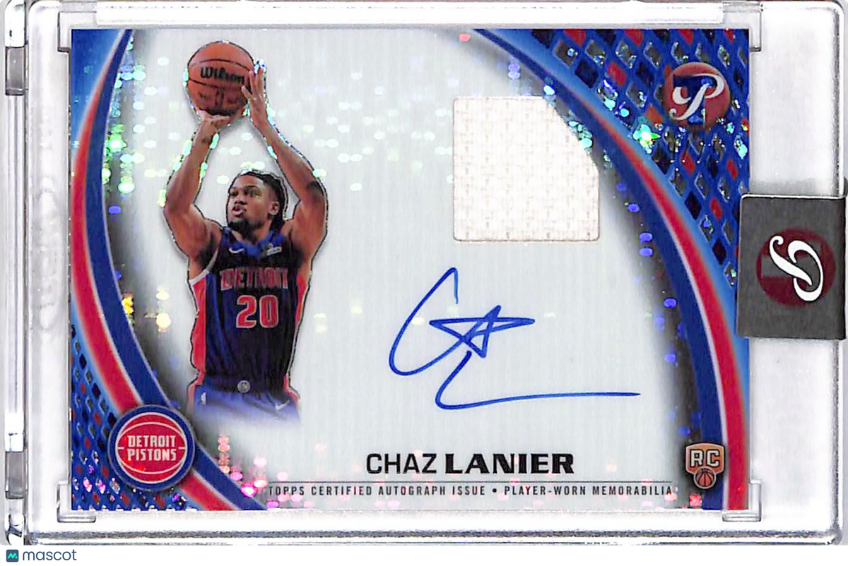 2025-26 Topps Pristine Chaz Lanier Patch Auto Blue /75 Rookie RC #PPR-CL Pistons