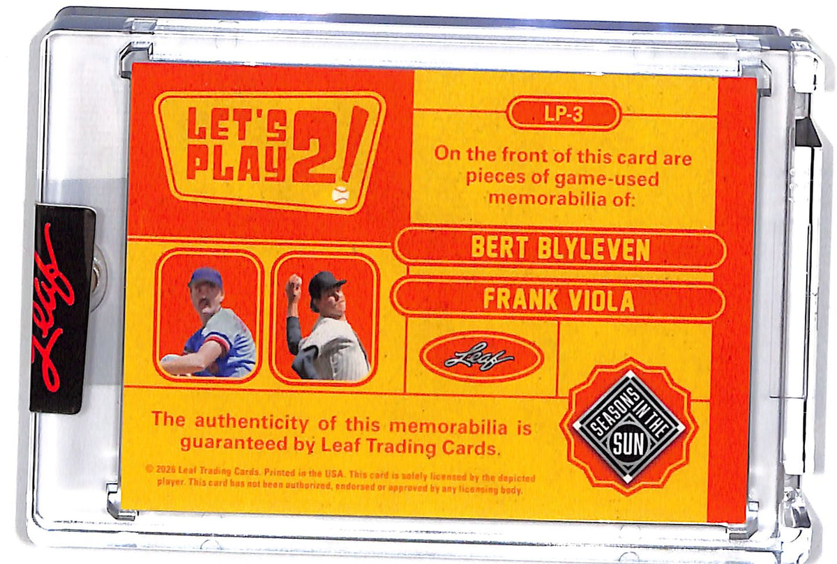 2026 Leaf Seasons In The Sun Bert Blyleven Frank Viola /12 Game Used Patch #LP-3