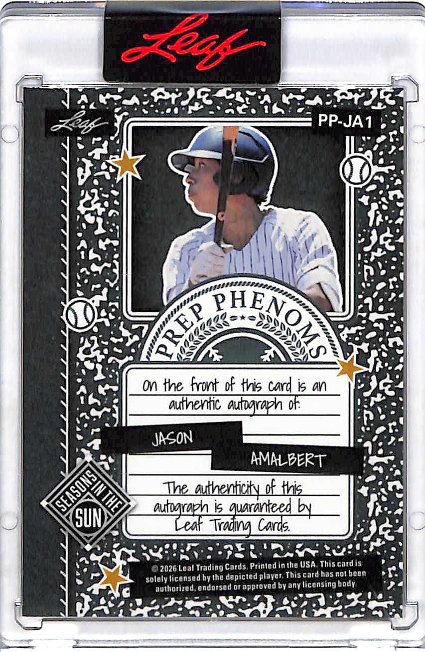 2026 Leaf Seasons In The Sun Jason Amalbert Auto Rookie /75 #PP-JA1