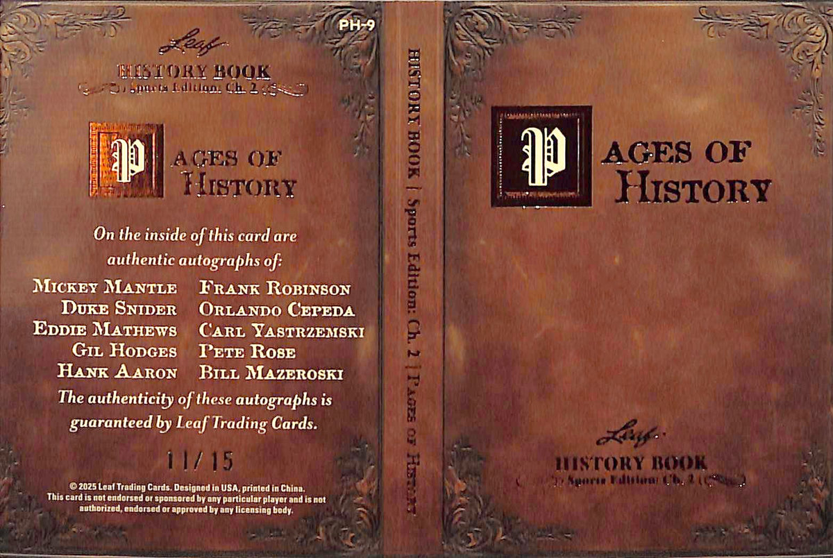 2025 Leaf History Book Robinson Aaron Rose Mathews Snider Mantle /15 #PH-9