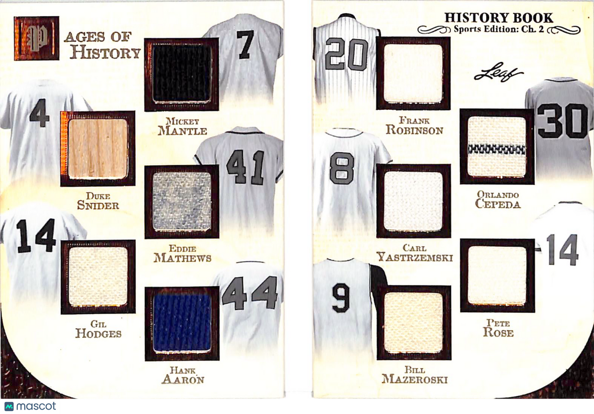 2025 Leaf History Book Robinson Aaron Rose Mathews Snider Mantle /15 #PH-9