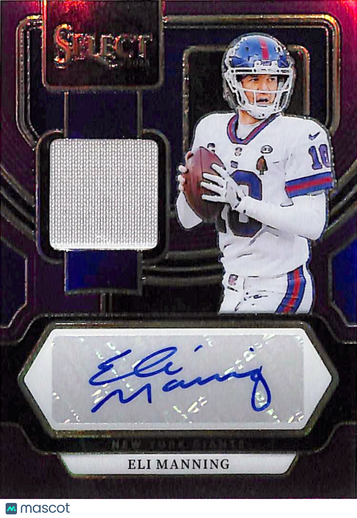 2023 Panini Select Football Eli Manning Patch Auto Purple /49 #SM-EM Giants