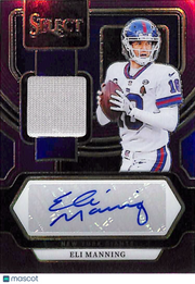 2023 Panini Select Football Eli Manning Patch Auto Purple /49 #SM-EM Giants