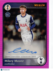2024-25 Topps Merlin UEFA Mikey Moore Pink Auto Rookie /199 RC #AU-MOO Tottenham
