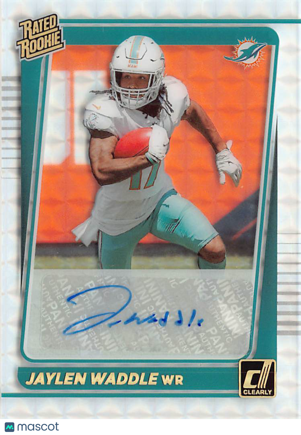 2022 Panini Clearly Donruss Jaylen Waddle Rookie Autograph #64 Miami Dolphins