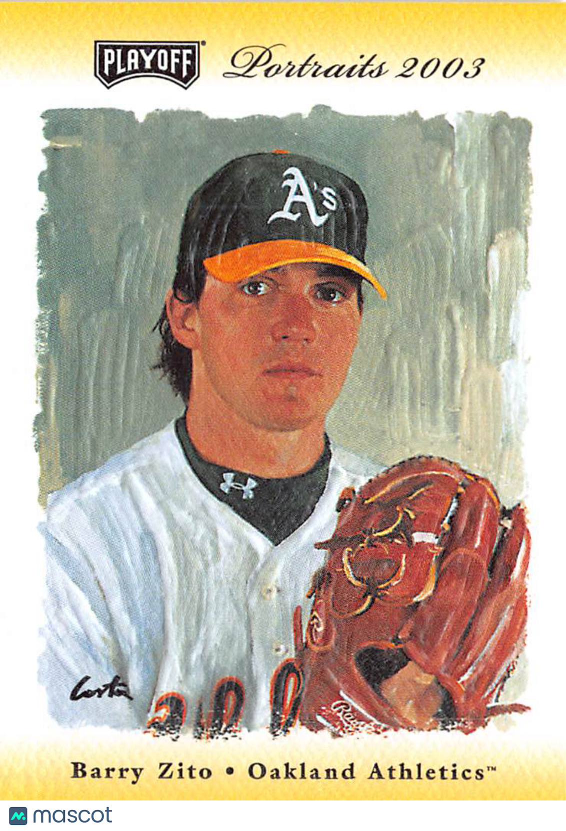 2003 Playoff Portraits Barry Zito /10 #28 Oakland Athletics