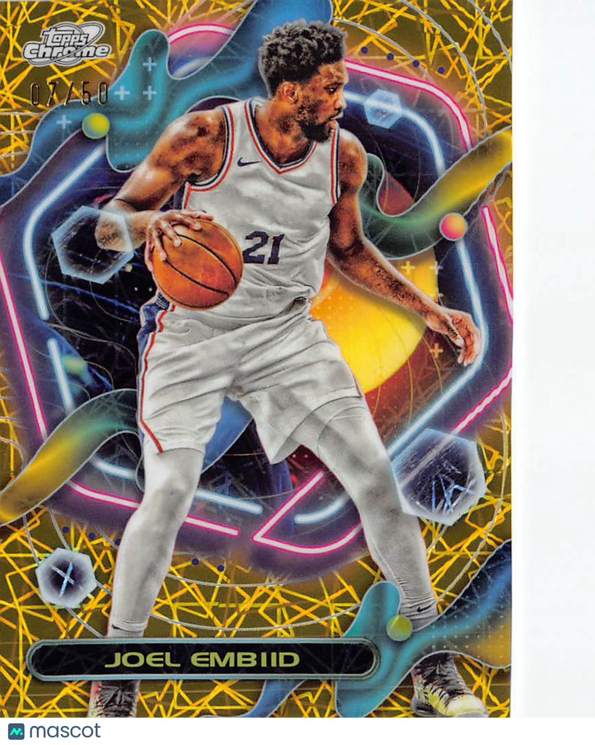 2022-24 Topps Chrome Cosmic Joel Embiid Gold /50 #95 Philadelphia 76ers