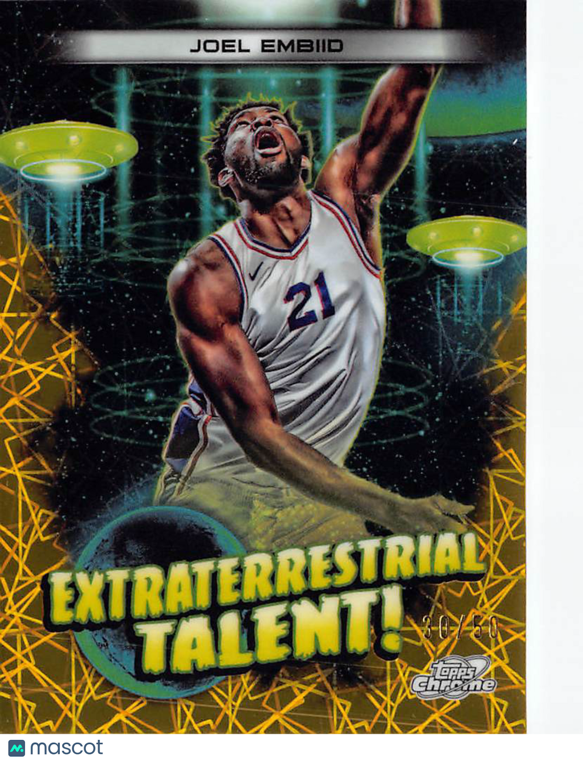2023-24 Topps Chrome Cosmic Joel Embiid Gold Extraterrestrial Talent /50 #ET-14
