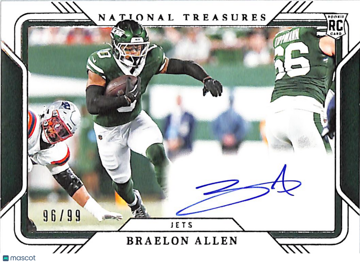 2025 National Treasures Braelon Allen Field Pass Auto Rookie /99 RC RFP-BAN Jets