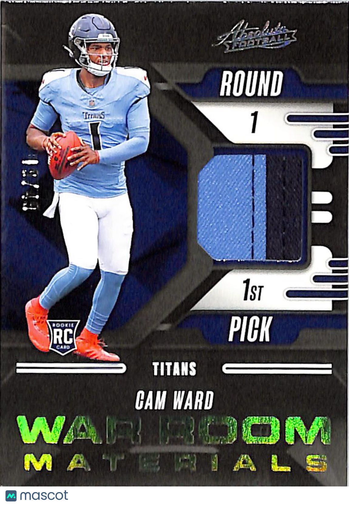 2025 Panini Absolute Football Cam Ward Rookie Patch /49 RC #WRM-CWD Titans