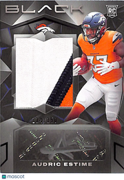 2024 Panini Black Football Audric Estime Rookie Patch Auto /150 RC #221 Broncos