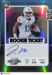 2022 Panini Contenders Optic Jaylen Waddle Rookie Auto Variation RC 106 Dolphins