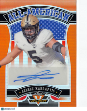 2022 Leaf Valiant George Karlaftis Orange Rookie Auto /75 #AA-GK1 Purdue