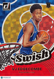 2025 Panini Donruss Basketball VJ Edgecombe Swish Gold /125 Rookie RC #7 76ers