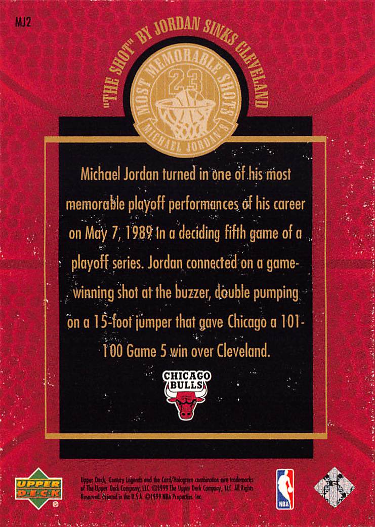 1999-00 Upper Deck Century Legends Michael Jordan #MJ2 Chicago Bulls