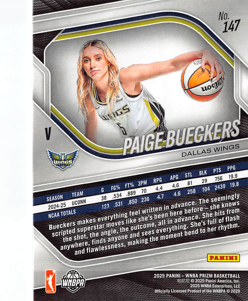 2025 Panini Prizm WNBA Paige Bueckers Rookie RC #147 Dallas Wings