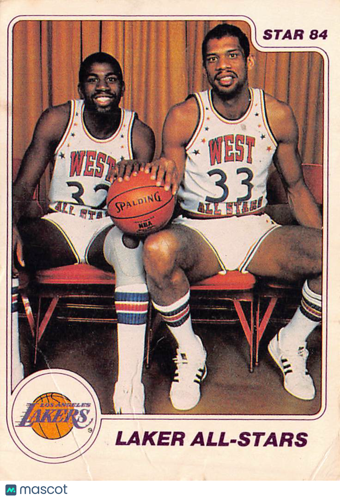 1984 Star All-Stars Magic Johnson Kareem Abdul-Jabbar #9 Los Angeles Lakers