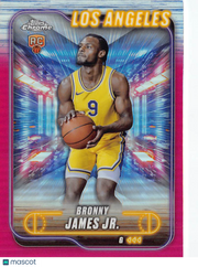 2025 Topps Chrome Basketball Bronny James Jr. Pink Rookie RC #149 Lakers