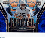 2025 Panini Prizm Black Drew Allar Blue Ice Fractal /125 Rookie #21 Penn State