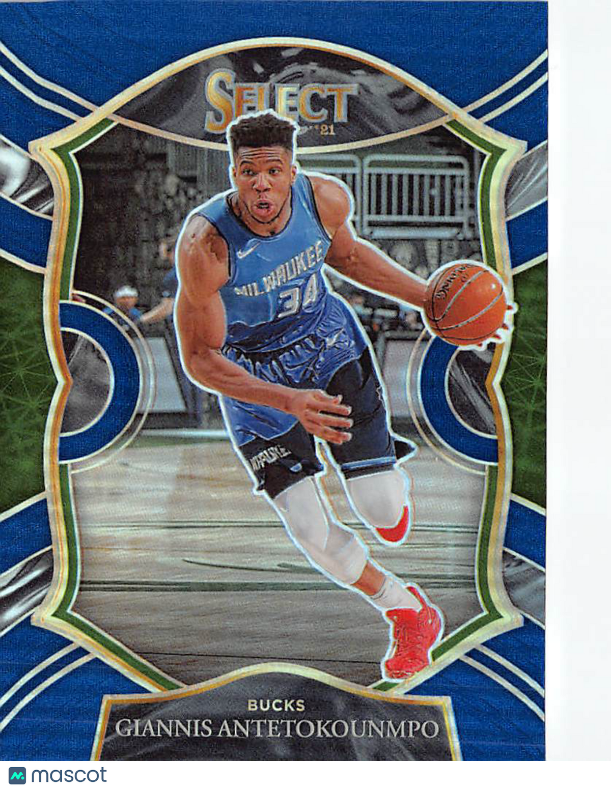 2021-22 Panini Select Giannis Antetokounmpo Blue Prizm #54 Milwaukee Bucks