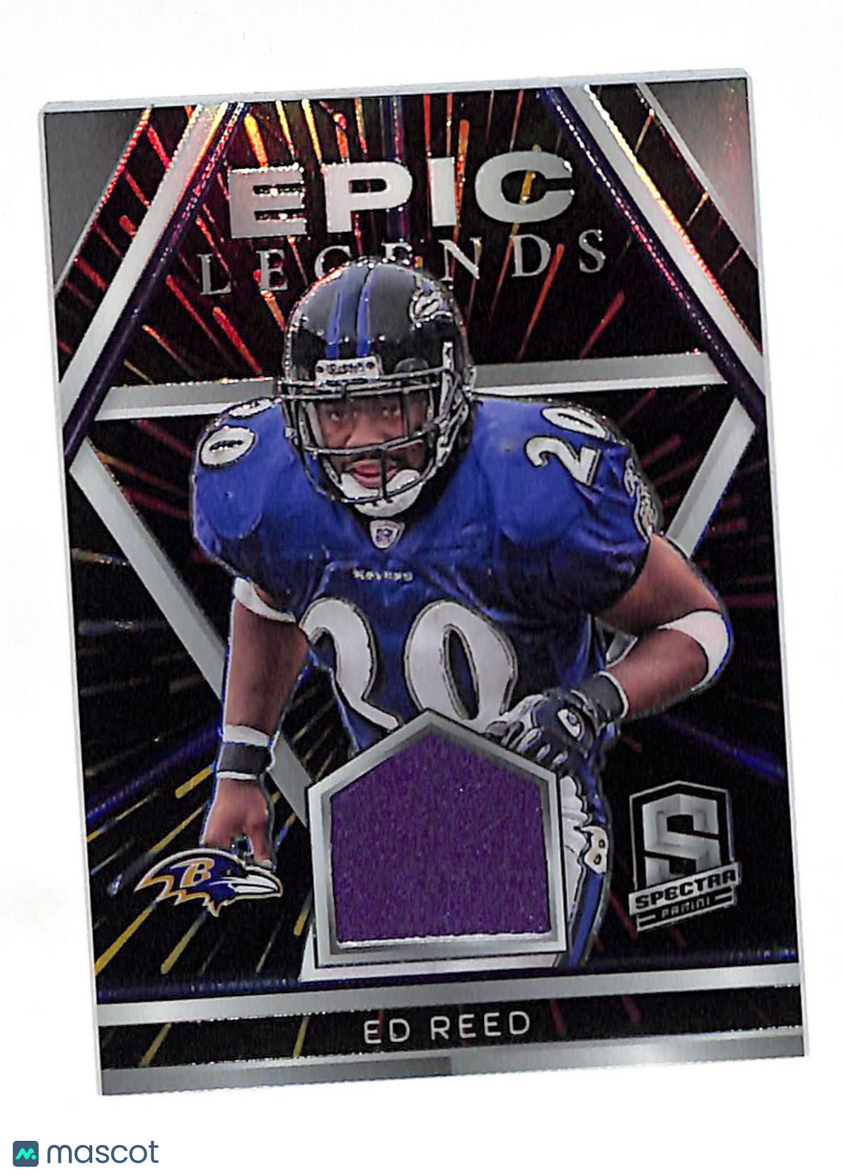 2024-25 Panini Spectra Ed Reed Epic Legends Patch /75 Memorabilia ELM-ERD Ravens