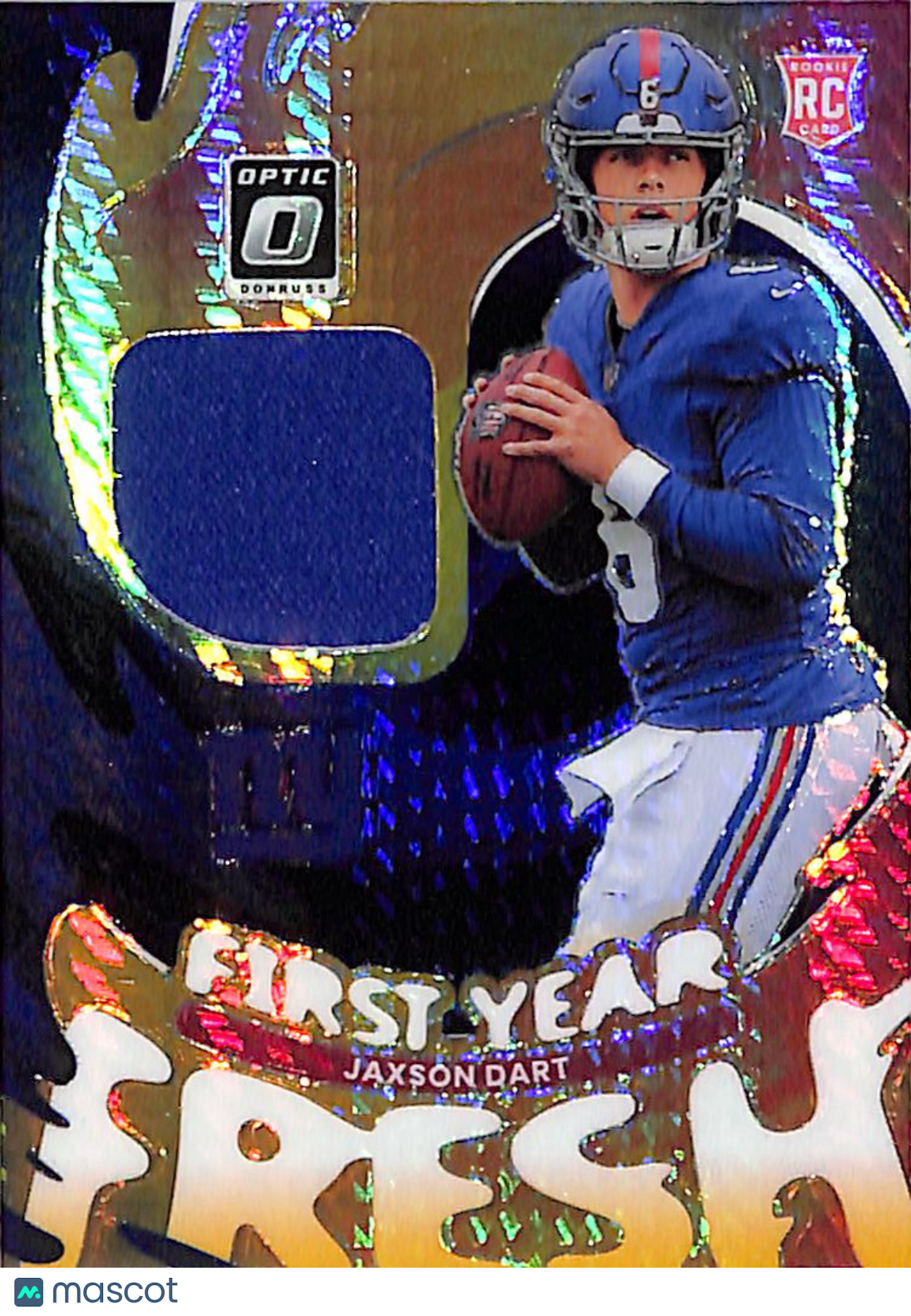 2025 Panini Donruss Optic Jaxson Dart First Year Fresh Rookie FYFBH-JDA Giants