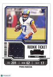 2023 Panini Contenders Puka Nacua Rookie Ticket Swatches Patch RC #TS13 Rams