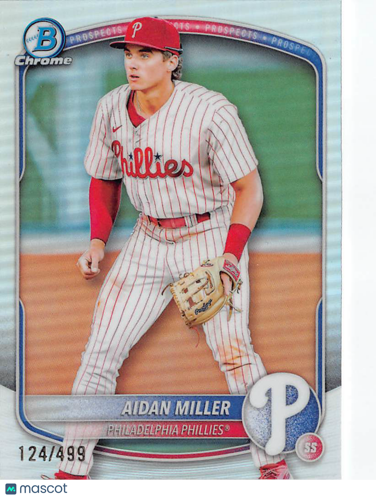 2025 Bowman Chrome Aidan Miller Refractor /499 Rookie #BCP-54 Phillies