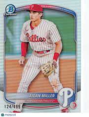 2025 Bowman Chrome Aidan Miller Refractor /499 Rookie #BCP-54 Phillies